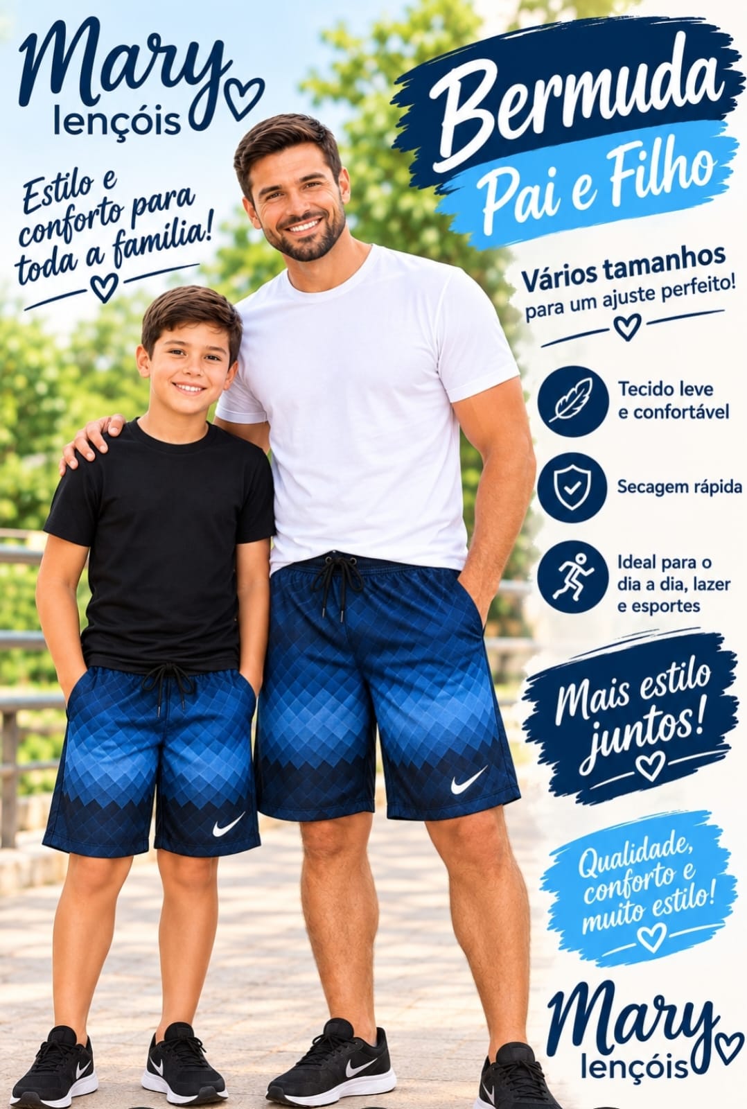 Bermuda Pai e Filho Estampada