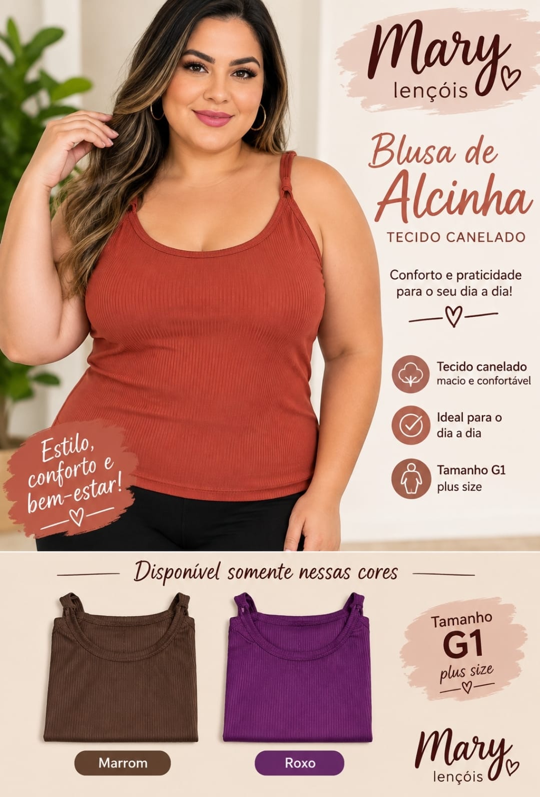Blusa de Alcinha em Tecido Canelado