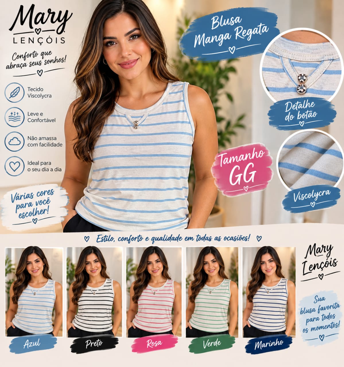 Blusa Manga Regata Listrada