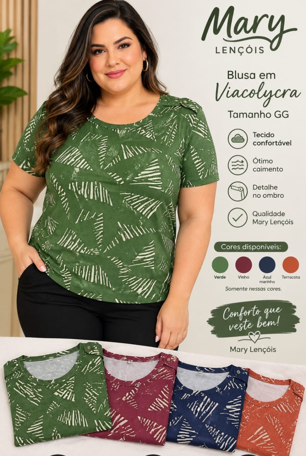 Blusa em Viacolycra Estampada
